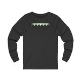 Agender Flag Hearts Long Sleeve Tee: Pride LGBTQ+ Gradient Design