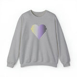 Nonbinary Heart Lines Sweater: Pride Gradient Sweatshirt