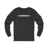 Demigender Flag Hearts Long Sleeve Tee: Pride LGBTQ+ Gradient Design