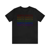 North Dakota LGBTQ+ Pride Flag, Faded Black T-Shirt
