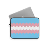 Transgender Pride Flag Laptop Sleeve: Wavey Print Protective Case