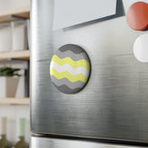 Demigender Pride Flag Magnet: Ripple Round Button for Fridge