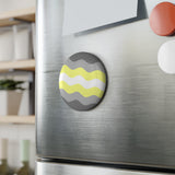 Demigender Pride Flag Magnet: Ripple Round Button for Fridge