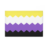 Nonbinary Pride Flag Magnet: Wavey Rectangle Button for Fridge