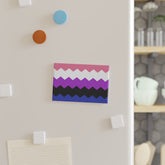 Genderfluid Pride Flag Magnet: Wavey Rectangle Button for Fridge