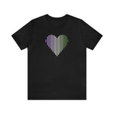 Genderqueer Heart Lines T-Shirt: Pride Gradient Tee