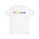 Nevada Pride T-Shirt: Flowing Cursive Design with LGBTQ+ Gradient