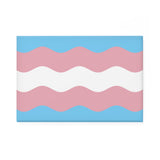 Transgender Pride Flag Magnet: Ripple Rectangle Button for Fridge