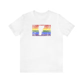 Vermont Pride Flag Tee: Rainbow LGBTQ+ State Silhouette Distressed Shirt