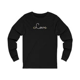 Pangender Love Script Long Sleeve T-Shirt: Subtly Elegant Pride Tee