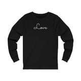 Pangender Love Script Long Sleeve T-Shirt: Subtly Elegant Pride Tee