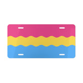 Pansexual Flag Ripple Vanity License Plate: Wavey Design for Cars