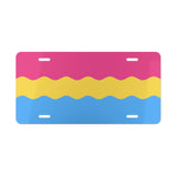 Pansexual Flag Ripple Vanity License Plate: Wavey Design for Cars