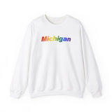 Michigan Sweatshirt: Vibrant Pride Gradient Design