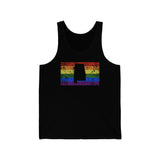Alabama Pride Flag Tank: Rainbow LGBTQ+ State Silhouette Distressed Tank-Top