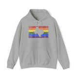 Texas Pride Flag Hoodie: Rainbow LGBTQ+ State Silhouette Distressed Hooded Sweatshirt