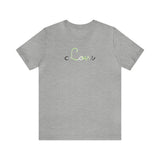 Agender Love Script Tee: Subtly Elegant Pride T-Shirt