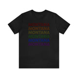 Montana LGBTQ+ Pride Flag, Faded Black T-Shirt
