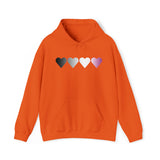 Asexual Flag Hearts Hoodie: Pride LGBTQ+ Gradient Design