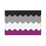 Asexual Pride Flag Magnet: Wavey Rectangle Button for Fridge