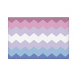 Bigender Pride Flag Magnet: Wavey Rectangle Button for Fridge