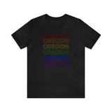 Oregon LGBTQ+ Pride Flag, Faded Black T-Shirt