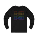 Colorado LGBTQ+ Pride Flag, Faded Black Long Sleeve Tee