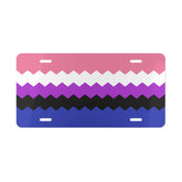 Genderfluid Flag Wavey Vanity License Plate: Sharp Design for Cars