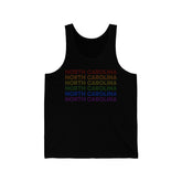 North Carolina LGBTQ+ Pride Flag, Faded Black Tank-Top