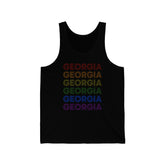 Georgia LGBTQ+ Pride Flag, Faded Black Tank-Top