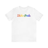 Idaho Pride T-Shirt: Flowing Cursive Design with LGBTQ+ Gradient
