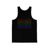South Dakota LGBTQ+ Pride Flag, Faded Black Tank-Top