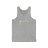 Pangender Pride Tank-Top: Flowing Cursive 'Pride' in Gradient Hues
