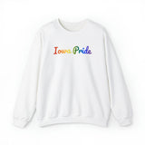 Iowa Pride Sweatshirt: Flowing Cursive Design with LGBTQ+ Gradient