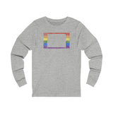 Colorado Pride Flag Long Sleeve Tee: Rainbow LGBTQ+ State Silhouette Distressed Long Sleeve T-Shirt