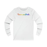 Tennessee Pride Long Sleeve Tee: Flowing Cursive Design with LGBTQ+ Gradient