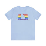Georgia Pride Flag Tee: Rainbow LGBTQ+ State Silhouette Distressed Shirt