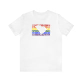 South Carolina Pride Flag Tee: Rainbow LGBTQ+ State Silhouette Distressed Shirt