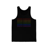 South Carolina LGBTQ+ Pride Flag, Faded Black Tank-Top