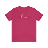 Agender Love Script Tee: Subtly Elegant Pride T-Shirt