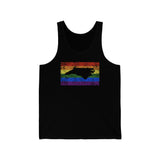 North Carolina Pride Flag Tank: Rainbow LGBTQ+ State Silhouette Distressed Tank-Top