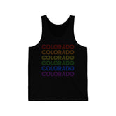 Colorado LGBTQ+ Pride Flag, Faded Black Tank-Top