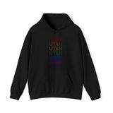 Utah LGBTQ+ Pride Flag, Faded Black Hoodie