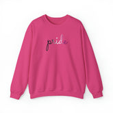 Asexual Pride Sweater: Flowing Cursive 'Pride' in Gradient Hues