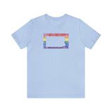 Pennsylvania Pride Flag Tee: Rainbow LGBTQ+ State Silhouette Distressed Shirt