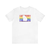 Georgia Pride Flag Tee: Rainbow LGBTQ+ State Silhouette Distressed Shirt