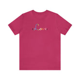 Queer Love Script Tee: Subtly Elegant Pride T-Shirt
