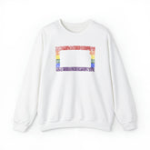 Kansas Pride Flag Sweater: Rainbow LGBTQ+ State Silhouette Distressed Sweatshirt