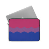 Bisexual Pride Flag Laptop Sleeve: Ripple Print Protective Case