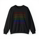 Minnesota LGBTQ+ Pride Flag, Faded Black Sweater